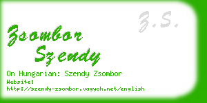 zsombor szendy business card